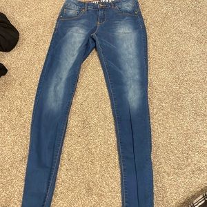 Skinny blue jeans